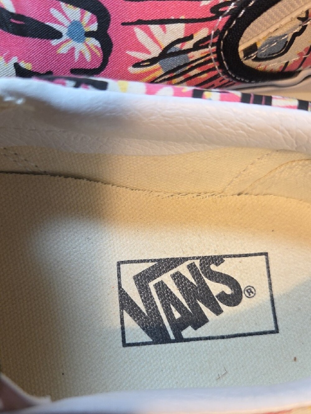 Vans Pink Floral Graffiti Slip-On Sneakers - Picture 2 of 8